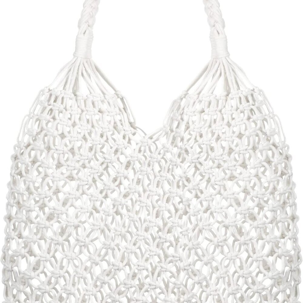 Travel Beach Fishing Net Handbag Woven Shoulder Bag Cotton Rope Macrame Mesh Bea